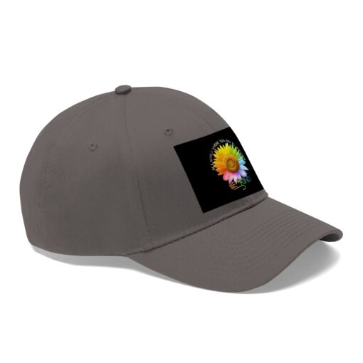 In A World Where You Can Be Anything Be Kind Sunflower Rainbow Daisy Flower Twill Hat