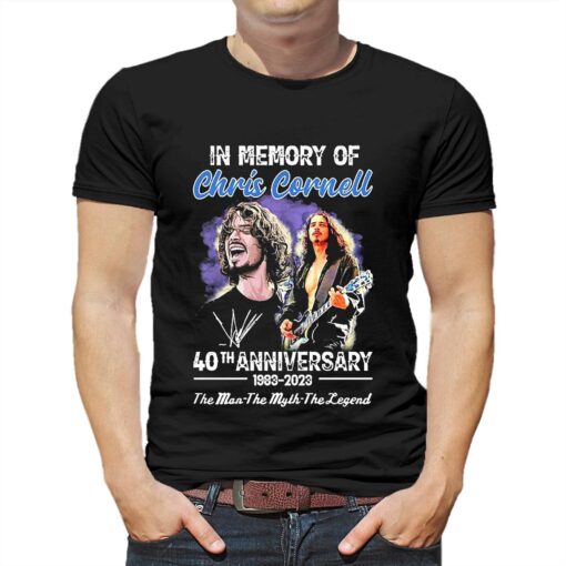 In Memory Of Chris Cornell 40th Anniversary 1983-2023 The Man The Myth The Legend Signature Shirt