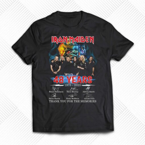 Iron Maiden 48 Years 1975 – 2023 Signature Thank You For The Memories Unisex T-shirt