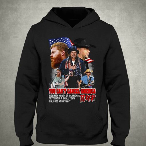 Jason Aldean Kid Rock And Oliver Anthony You Cant Cancel America Tour T-shirt