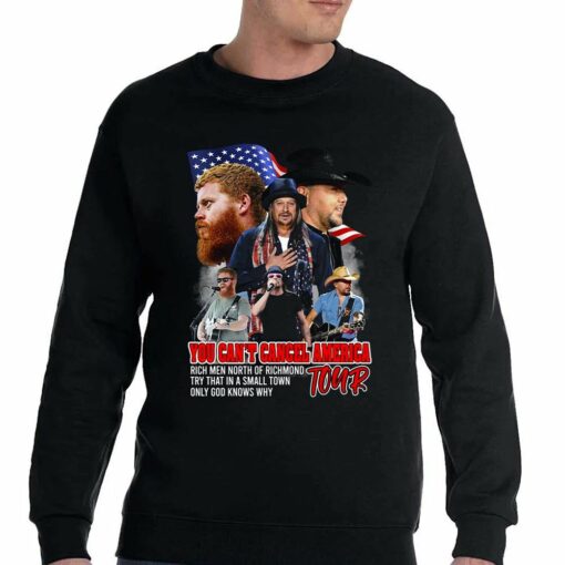 Jason Aldean Kid Rock And Oliver Anthony You Cant Cancel America Tour T-shirt