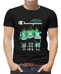 Jason Robertson Jamie Benn And Joe Pavelski Champion Dallas Stars Skyline Signatures Shirt
