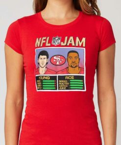 Jerry Rice Steve Young San Francisco 49ers Homage Nfl Jam Retired T-shirt