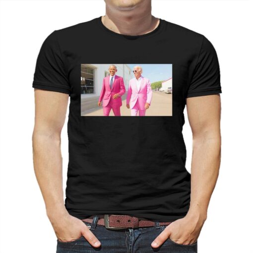 Joe Biden X Barack Obama In Pink Suited T-shirt