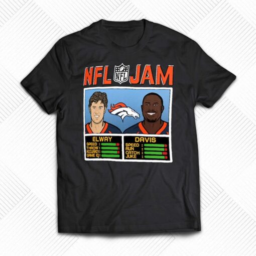 John Elway Terrell Davis Denver Broncos Homage Nfl Jam Retired T-shirt