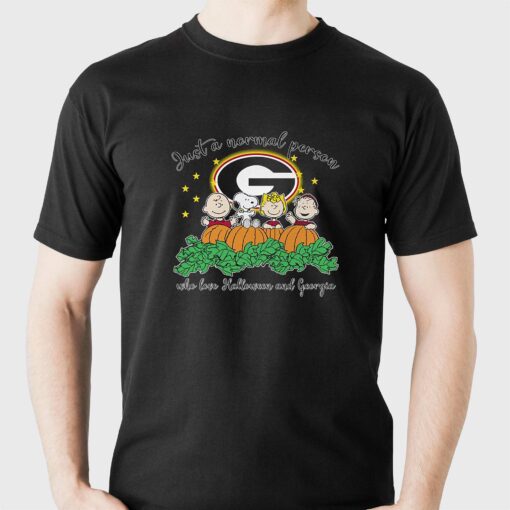 Just A Normal Person Who Love Halloween And Georgia Shirt