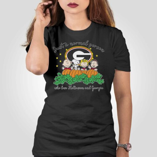 Just A Normal Person Who Love Halloween And Georgia Shirt