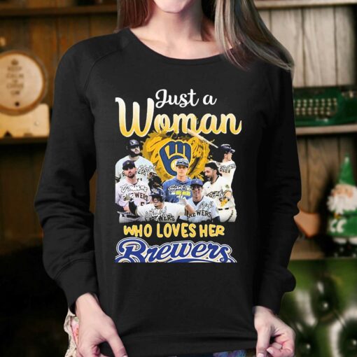 Just A Woman Who Loves Milwaukee Brewers 2023 Signatures Shirt