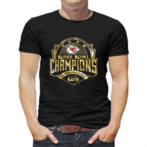 Kansas City Chiefs Majestic Threads Super Bowl Lvii Champions Luxe Foil T-shirt