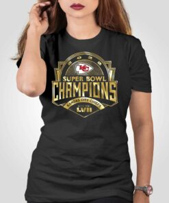 Kansas City Chiefs Majestic Threads Super Bowl Lvii Champions Luxe Foil T-shirt