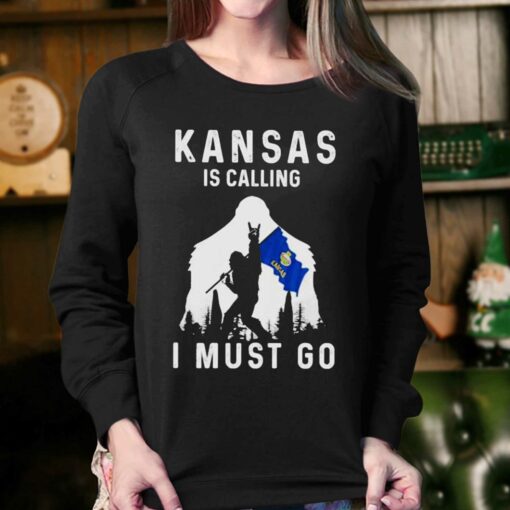 Kansas Is Calling I Must Go Bigfoot T-shirt