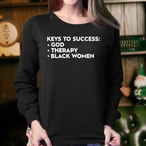 Keys To Success God Therapy Black Women Shirt