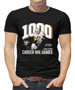 Kris Letang Pittsburgh Penguins 1000 Career Games T-shirt Kris Letang Pittsburgh Penguins 1000 Career Games T-shirt