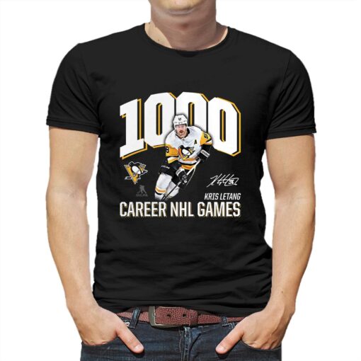 Kris Letang Pittsburgh Penguins 1000 Career Games T-shirt