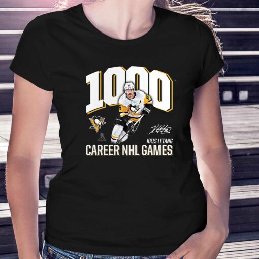 Kris Letang Pittsburgh Penguins 1000 Career Games T-shirt