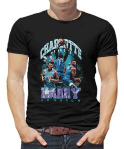 Larry Johnson Charlotte Hornets Mitchell Ness Hardwood Classics Bling Concert Player T-shirt Larry Johnson Charlotte Hornets Mitchell Ness Hardwood Classics Bling Concert Player T-shirt