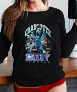 Larry Johnson Charlotte Hornets Mitchell Ness Hardwood Classics Bling Concert Player T-shirt Larry Johnson Charlotte Hornets Mitchell Ness Hardwood Classics Bling Concert Player T-shirt