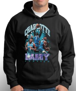Larry Johnson Charlotte Hornets Mitchell Ness Hardwood Classics Bling Concert Player T-shirt 2 Larry Johnson Charlotte Hornets Mitchell Ness Hardwood Classics Bling Concert Player T shirt 3
