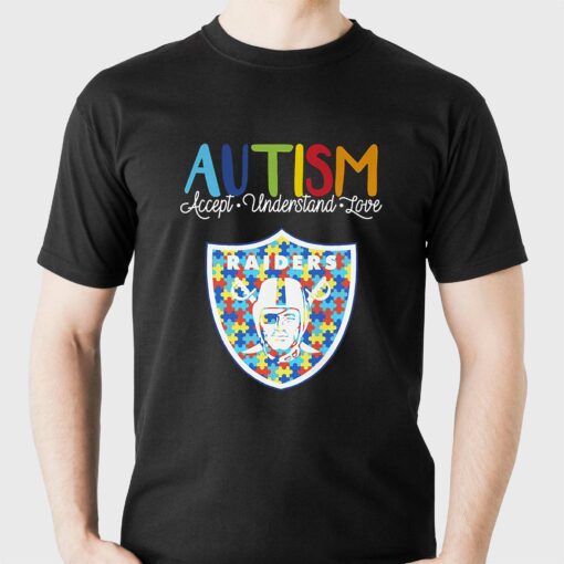 Las Vegas Raiders Nfl Autism Awareness Accept Understand Love Shirt