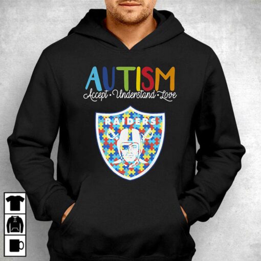 Las Vegas Raiders Nfl Autism Awareness Accept Understand Love Shirt