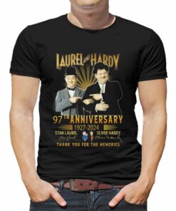 Laurel And Hardy 97th Anniversary 1927 – 2024 Thank You For The Memories T-shirt Laurel And Hardy 97th Anniversary 1927 – 2024 Thank You For The Memories T-shirt