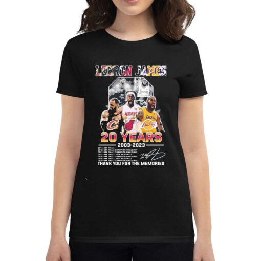 Lebron James 20 Years 2003-2023 La Lakers Miami Heat Cleveland Cavaliers Signatures Shirt