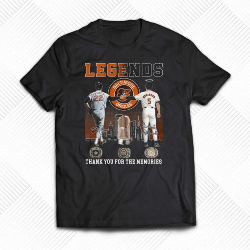 Legends Baltimore Orioles Palmer And Robinson Thank You For The Memories T-shirt