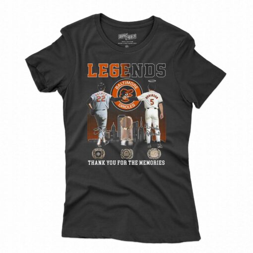 Legends Baltimore Orioles Palmer And Robinson Thank You For The Memories T-shirt