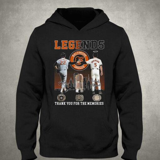 Legends Baltimore Orioles Palmer And Robinson Thank You For The Memories T-shirt