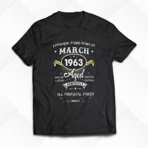 Legends Were Born In March 1963 60th Birthday Deco T-shirt