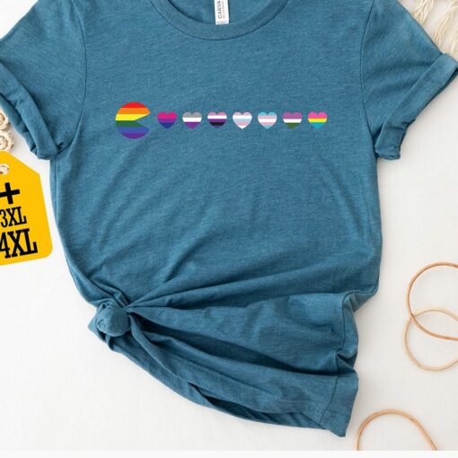 Lgbtq Shirt Equality Shirt Rainbow Heart Shirt Gay Pride