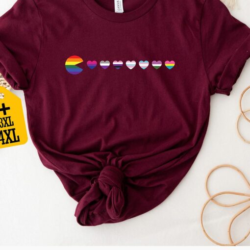 Lgbtq Shirt Equality Shirt Rainbow Heart Shirt Gay Pride