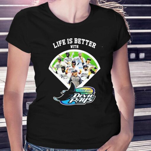 Life Is Better With Tampa Bay Devilrays Signatures Shirt