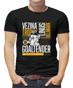 Linus Ullmark Boston Bruins Fanatics Branded 2023 Vezina Trophy Winner T-shirt Linus Ullmark Boston Bruins Fanatics Branded 2023 Vezina Trophy Winner T-shirt