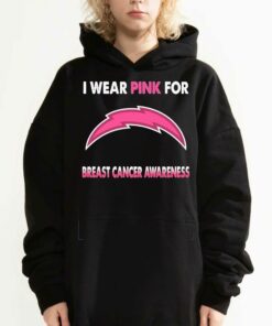 Los Angeles Chargers I Wear Pink For Breast Cancer Awareness Shirt 2 Los Angeles Chargers I Wear Pink For Breast Cancer Awareness Shirt 3