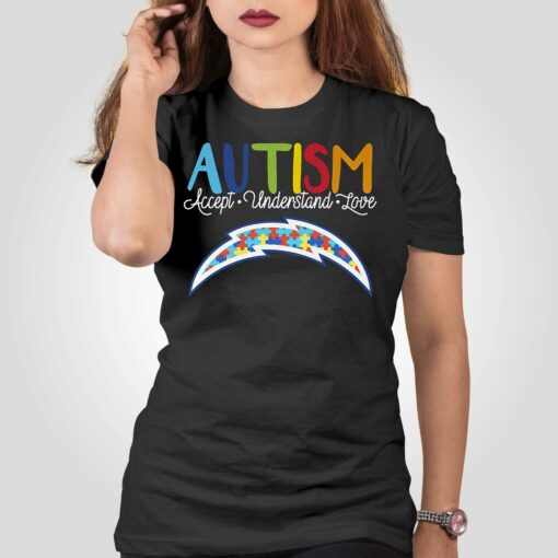 Los Angeles Chargers Nfl Autism Awareness Accept Understand Love Shirt