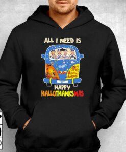 Los Angeles Dodgers Bus All I Need Is Happy Hallothanksmas 2023 T shirt 3