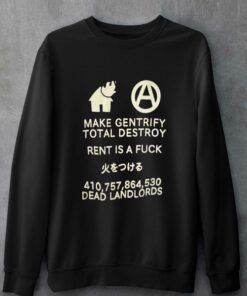 Make Gentrify Total Destroy Rent Is A Fuck T shirt 4