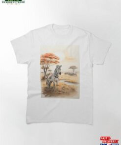 001 Cute Zebra In A Serengeti Scene Classic T-Shirt Sweatshirt Hoodie