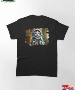 1 Cat Sitting With A Cellphone Design For Gift In Vintage And Retro Style Newest T T-Shirt Hoodie 1 Cat Sitting With A Cellphone Design For Gift In Vintage And Retro Style Newest T T-Shirt Hoodie
