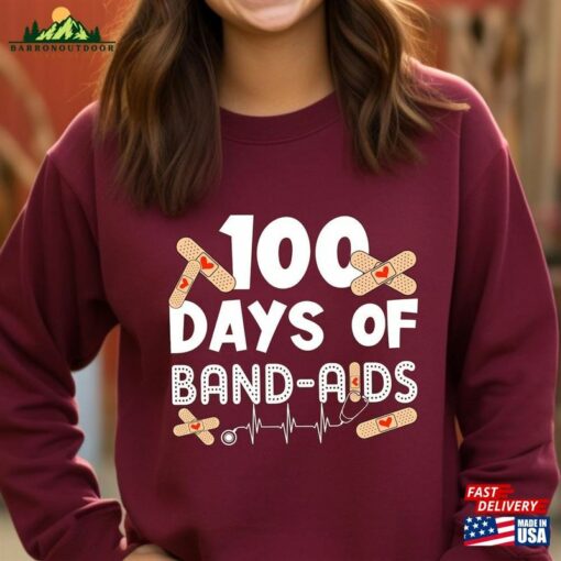 100 Days Of Band Aids Shirt School Nurse T-Shirt Classic