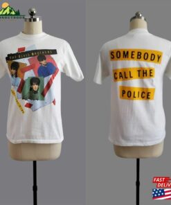 1980S Elvis Brothers Raglan T-Shirt With Back Print Somebody Call The Police 80’S Graphic Tee Sweatshirt Classic 1980S Elvis Brothers Raglan T-Shirt With Back Print Somebody Call The Police 80’S Graphic Tee Sweatshirt Classic