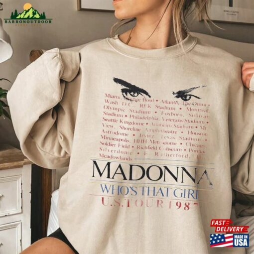 1987 Madonna Who’S That Girrl Shirt Tour Vintage Unisex Hoodie Shirts Sweatshirt