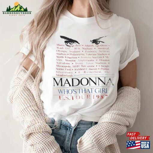 1987 Madonna Who’S That Girrl Shirt Tour Vintage Unisex Hoodie Shirts Sweatshirt