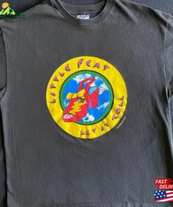 1988 Little Feat Let It Roll On Tour Double Sided Black T-Shirt Classic Unisex