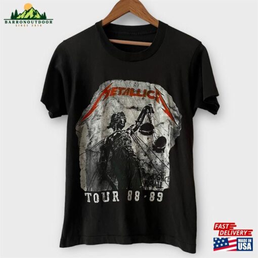 1988 Metallica And Justice For All Vintage Parking Lot Tour Heavy Metal Rock Tee Shirt T-Shirt Classic