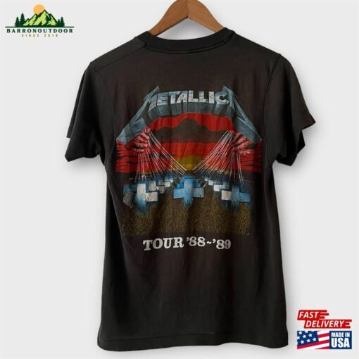 1988 Metallica And Justice For All Vintage Parking Lot Tour Heavy Metal Rock Tee Shirt T-Shirt Classic