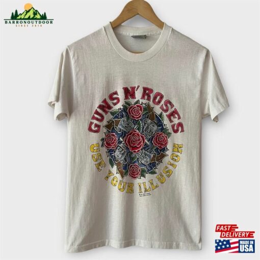 1991 Guns N Roses Use Your Illusion Vintage Tour Band Rock Tee Shirt Hoodie Classic