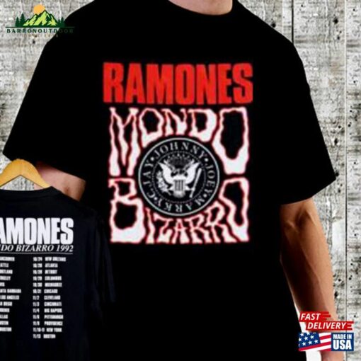 1992 Ramones Mondo Bizzaro Tour Shirt Vintage Unisex Gift Fans Band Hoodie