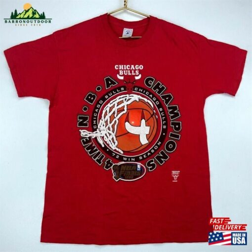 1996 Chicago Bulls 4 Time Nba Champions Vintage T-Shirt Classic Unisex